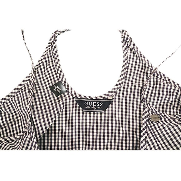 GUESS blue gingham front tie tank top (Size XS) - Picture 6 of 6